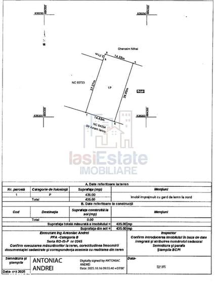 Bogonos Letcani 3 loturi x500mp cu Aut De Constr la str asfaltata cu t - 13