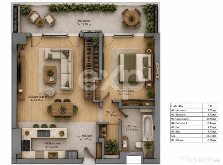 Apartament cu 2 camere decomandat în Sebastian