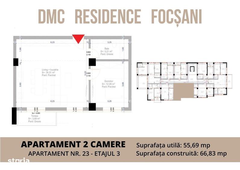Apartament cu 2 camere în Sud