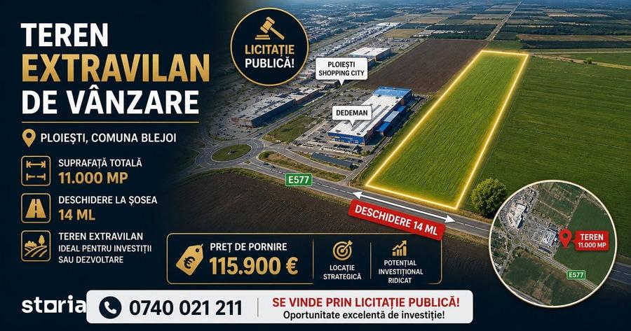 Deschidere 14ml - Teren extravilan - 11.000 mp, com.Blejoi - 1