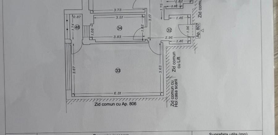 Apartament cu 2 camere decomandat, mobilat în Brătianu