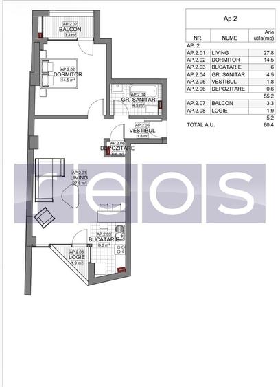 VANZARE APARTAMENT 2 CAMERE | LIZEANU | BLOC NOU | PARCARE | TERASA - 6