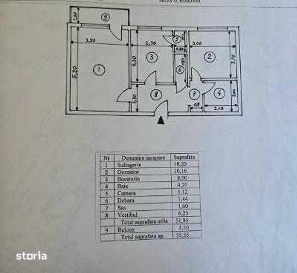Apartament cu 2 camere decomandat în Militari