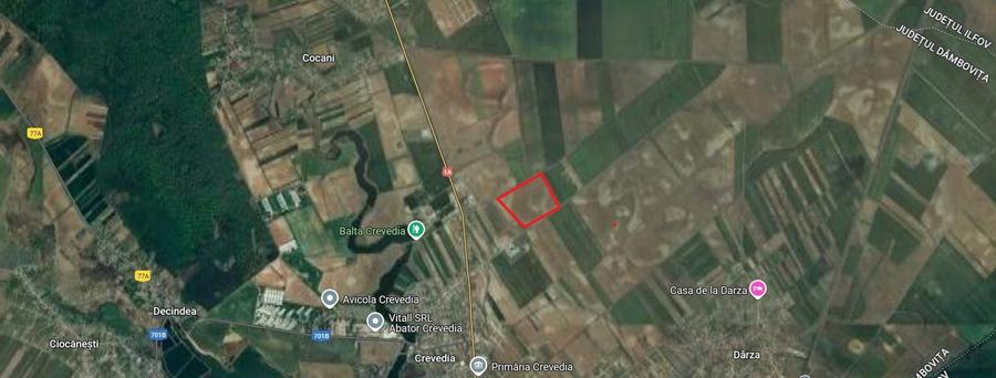 Teren agricol extravilan de 951480 mp, în Crevedia