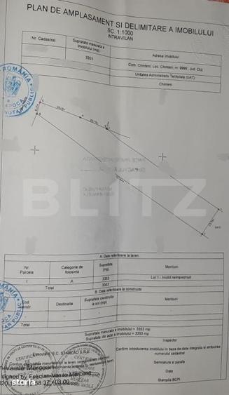 Teren de 3353 mp, în Chinteni