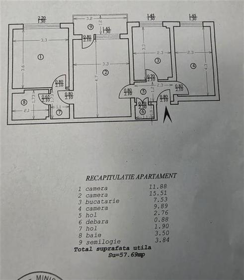 Apartament cu 3 camere decomandat, mobilat în Podu Roș