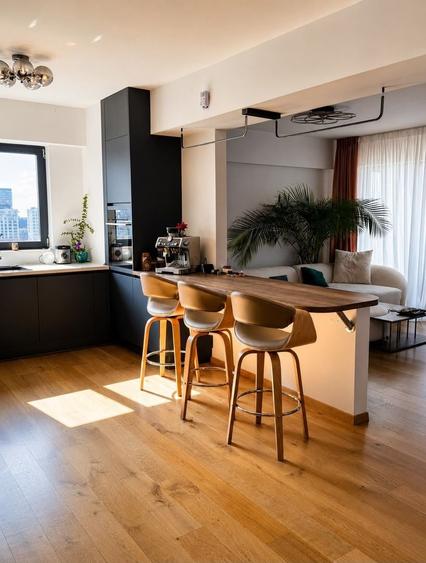 Apartament cu 3 camere decomandat, mobilat în Barbu Văcărescu