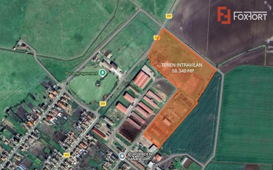 Teren Construcții intravilan de 58340 mp, în Sânmartinu Sârbesc