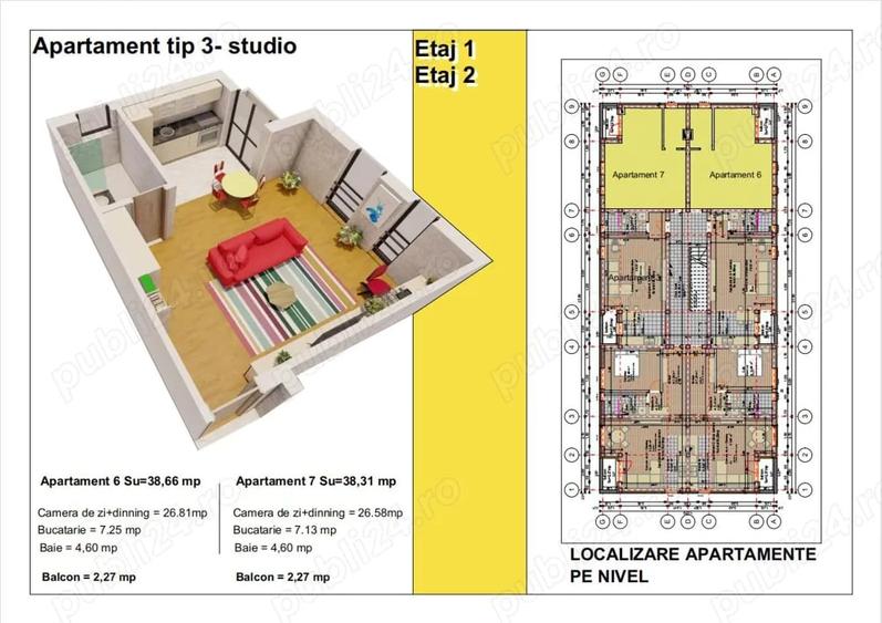 Apartamente Sanandrei | 1 Camera | Bloc Nou | P+2E | Comision 0%! - 2