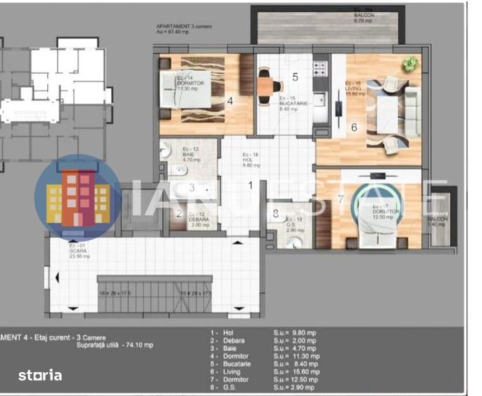Apartament cu 2 camere decomandat în Fizicienilor