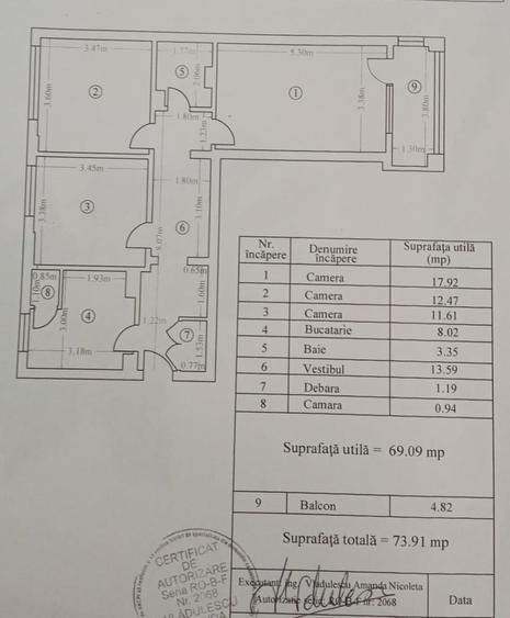 3 camere decomandat, 74 mp, metrou 1 Decembrie 1918 - 21