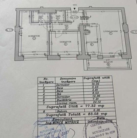 Apartament cu 3 camere decomandat, mobilat în Panduri