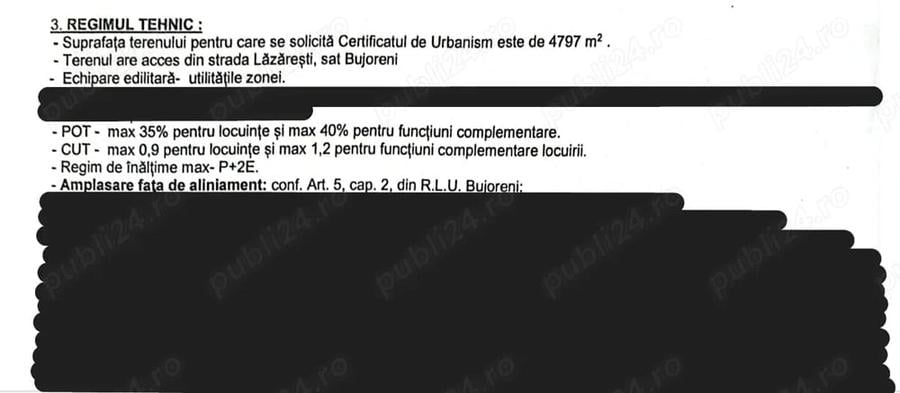 Teren de 4797 mp, în Bujoreni