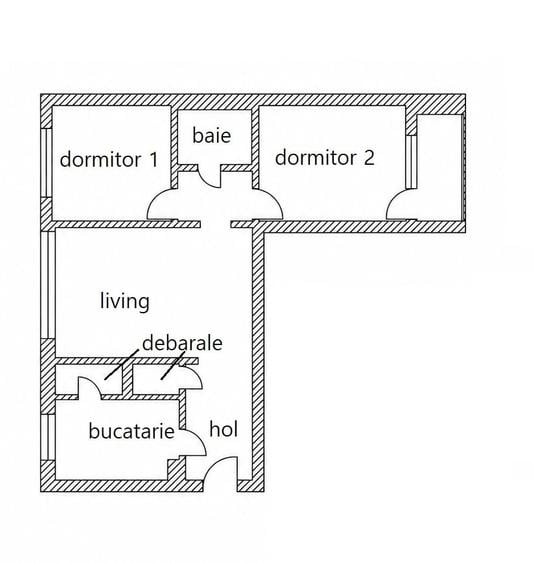 Apartament cu 3 camere semidecomandat în 1 Decembrie 1918