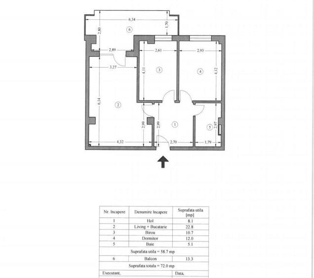 Apartament cu 3 camere în Galata