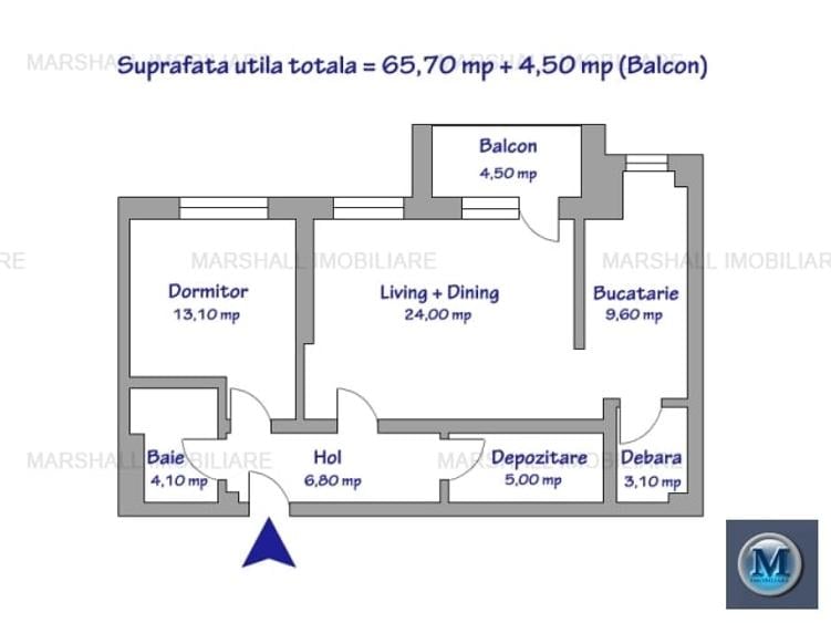 Apartament cu 2 camere decomandat în Albert
