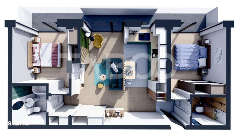 Apartament cu 3 camere decomandat în Terezian