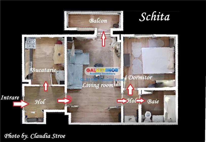 Apartament cu 2 camere semidecomandat, mobilat în Basarabia
