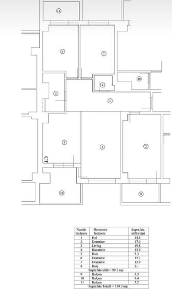 Apartament 4 camere, 3 balcoane, 2 garaje - 3