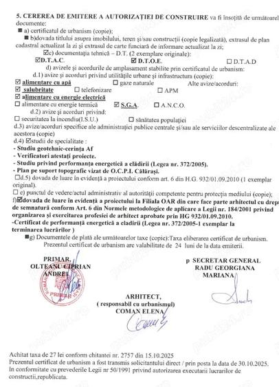 Teren de 1000 mp, în Central