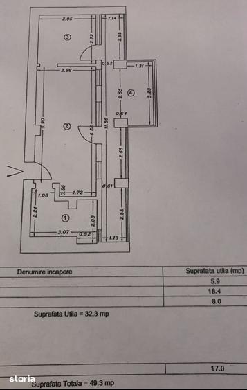 Apartament cu 2 camere în Central