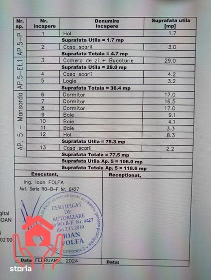Apartament cu 4 camere în Tunari