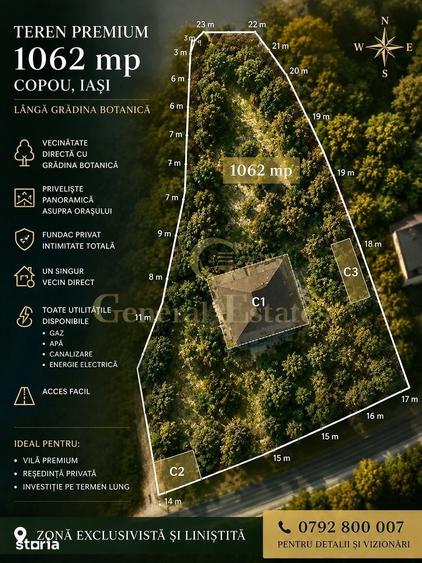 Teren de 1062 mp, în Copou