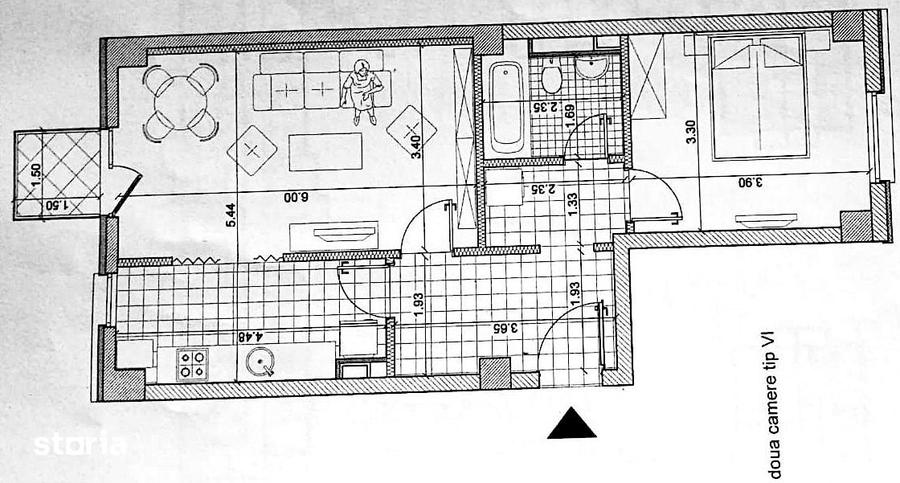 Apartament cu 2 camere decomandat în Aradului