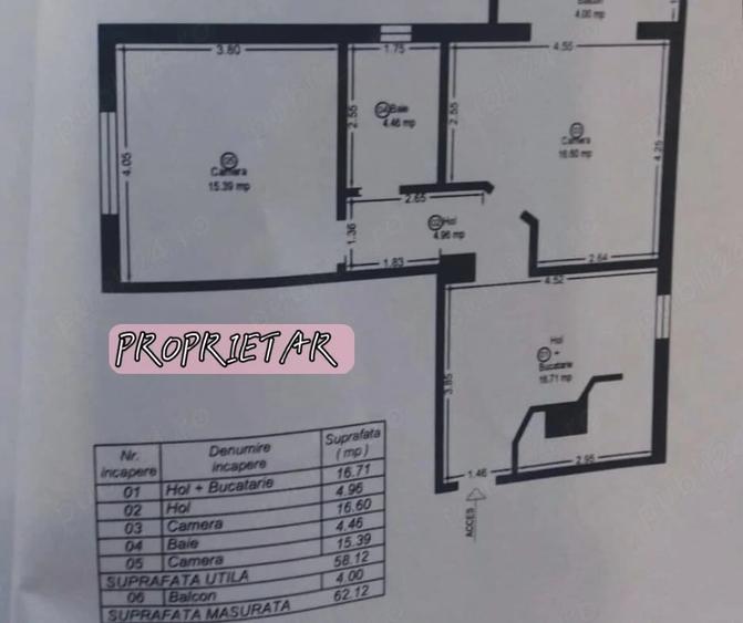 Apartament cu 2 camere decomandat în Central