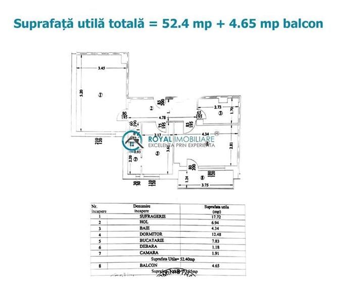 Apartament cu 2 camere decomandat în Ultracentral