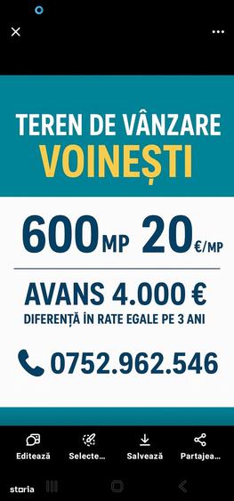 Teren de 450 mp, în Voinești