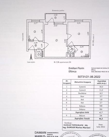 Apartament cu 2 camere semidecomandat în Țiglina 1