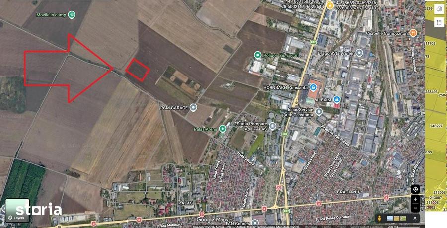 Teren de 25600 mp, în Central