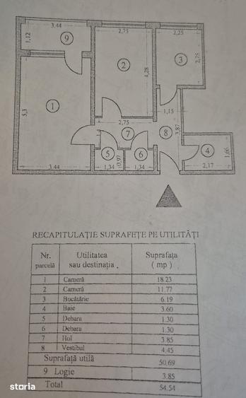 Apartament cu 2 camere în Tei