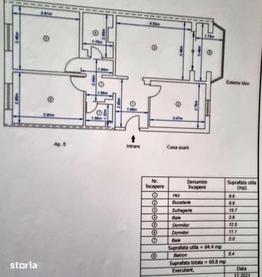 Apartament cu 3 camere decomandat în Bistrița Lac