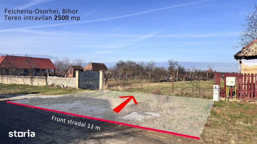 Teren de 2500 mp, în Oșorhei