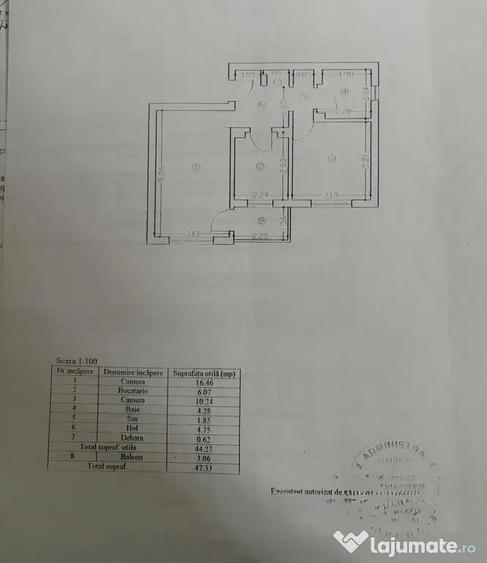 Apartament cu 2 camere decomandat în Central