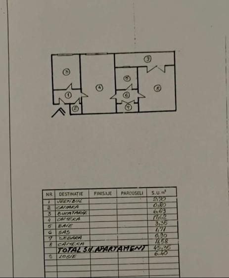Apartament cu 2 camere semidecomandat în Costin Georgian