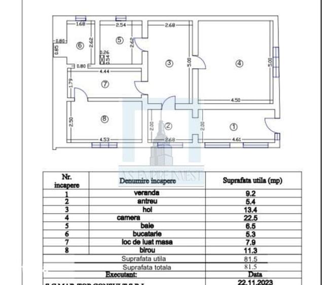 Apartament cu 3 camere decomandat în Centrul Istoric