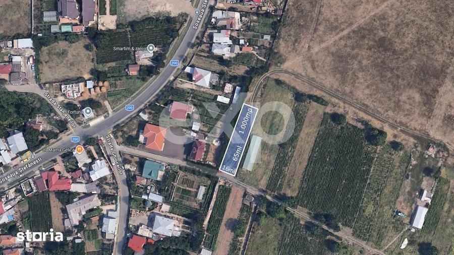 Teren de 1000 mp, în Ștefăneștii de Jos
