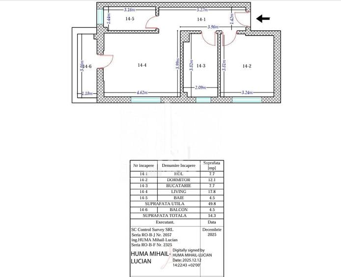 Apartament 2 camere decomandat baie cu geam. - 7
