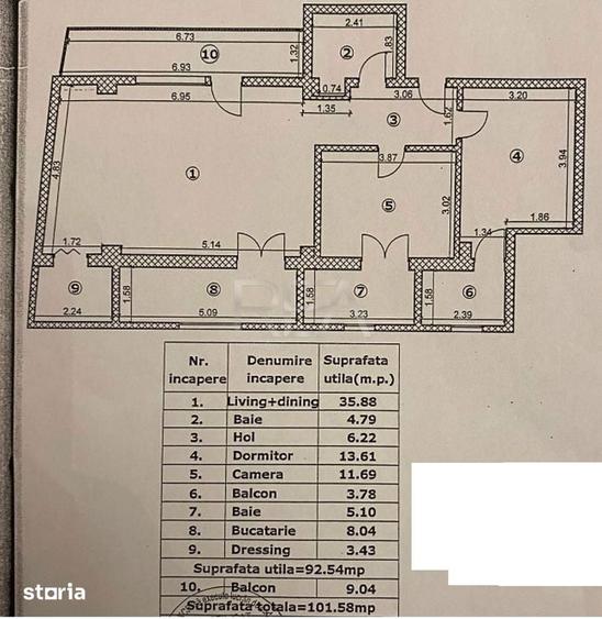 Apartament cu 3 camere decomandat în Floreasca
