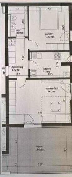 Apartament cu 2 camere decomandat în Ozana
