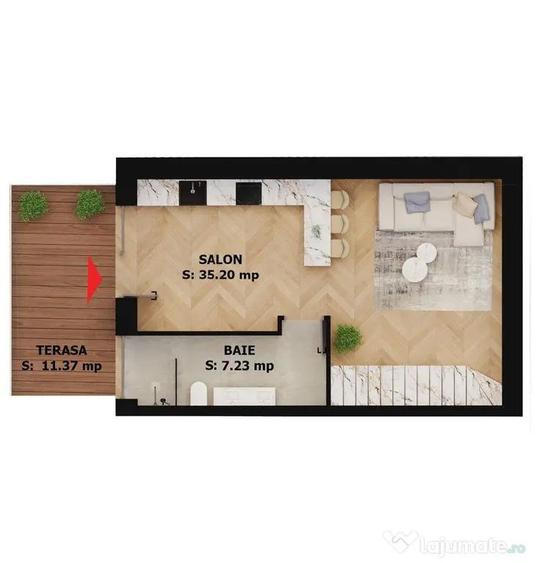 Apartament cu 2 camere decomandat în Central