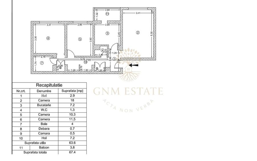 Apartament cu 3 camere decomandat, mobilat în Apusului