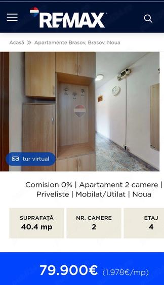 Apartament cu 2 camere decomandat în Noua