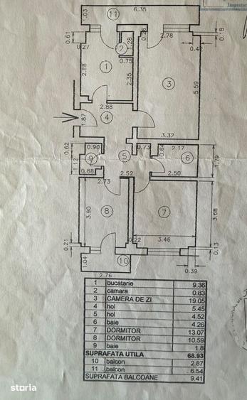 Apartament cu 3 camere decomandat în Viziru 2