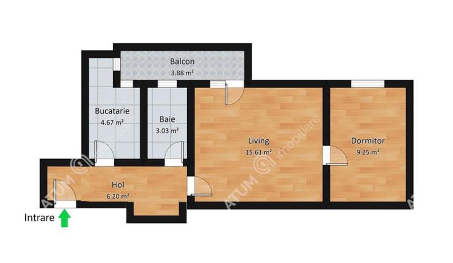 Apartament 2 camere balcon etajul 1 zona Mihai Viteazul Sibiu - 6