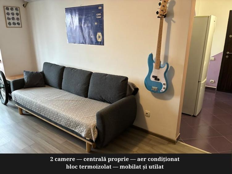 Apartament cu 2 camere semidecomandat, mobilat în Complex Studențesc