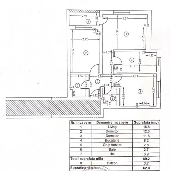 Apartament cu 3 camere decomandat, mobilat în Militari